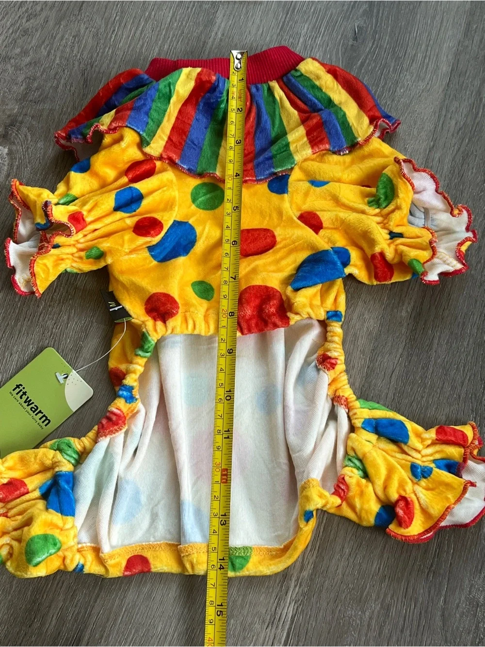 NWT Fitwarm Colorful Dots Halloween Birthday Clown Costume Dogs Medium